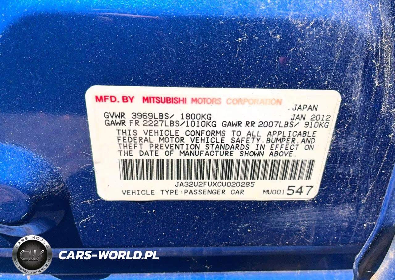 2012 Mitsubishi Lancer Es VIN:JA32U2FUXCU020285 - 10
