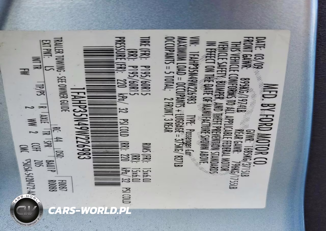 2009 Ford Focus Se VIN:1FAHP35N49W226983 - 12