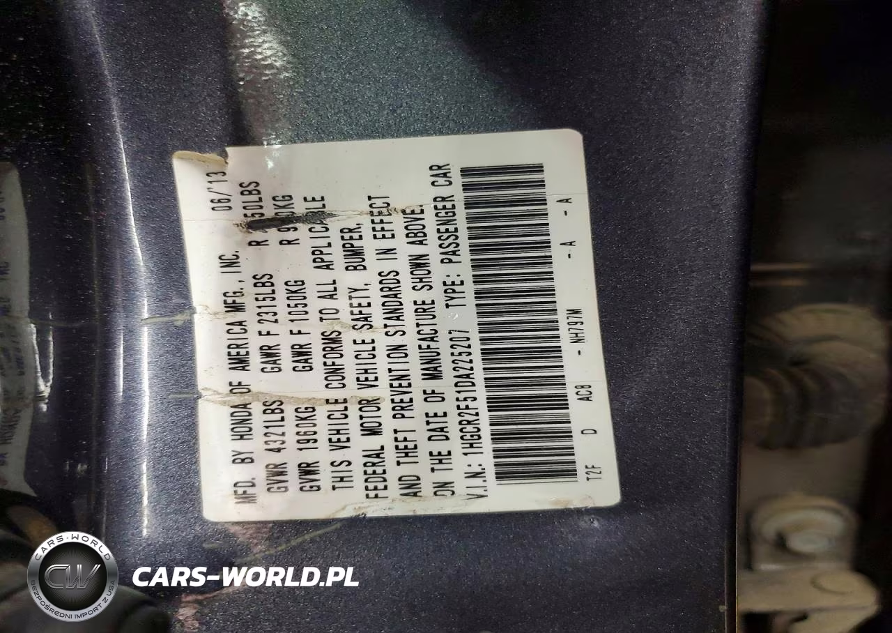 2013 Honda Accord Sport VIN:1HGCR2F51DA225207 - 12