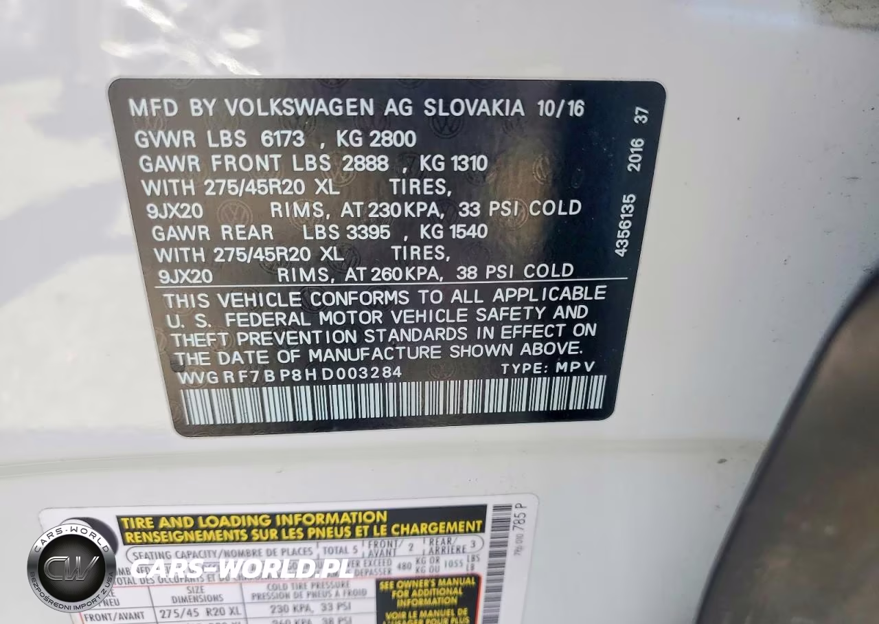 2017 Volkswagen Touareg Wolfsburg VIN:WVGRF7BP8HD003284 - 13