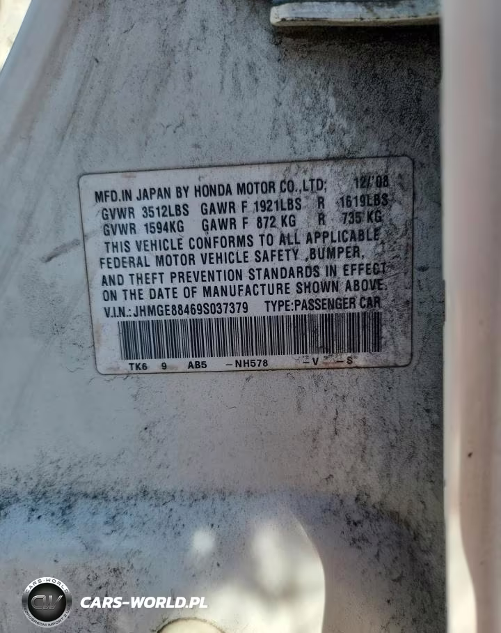 2009 Honda Fit Sport VIN:JHMGE88469S037379 - 12