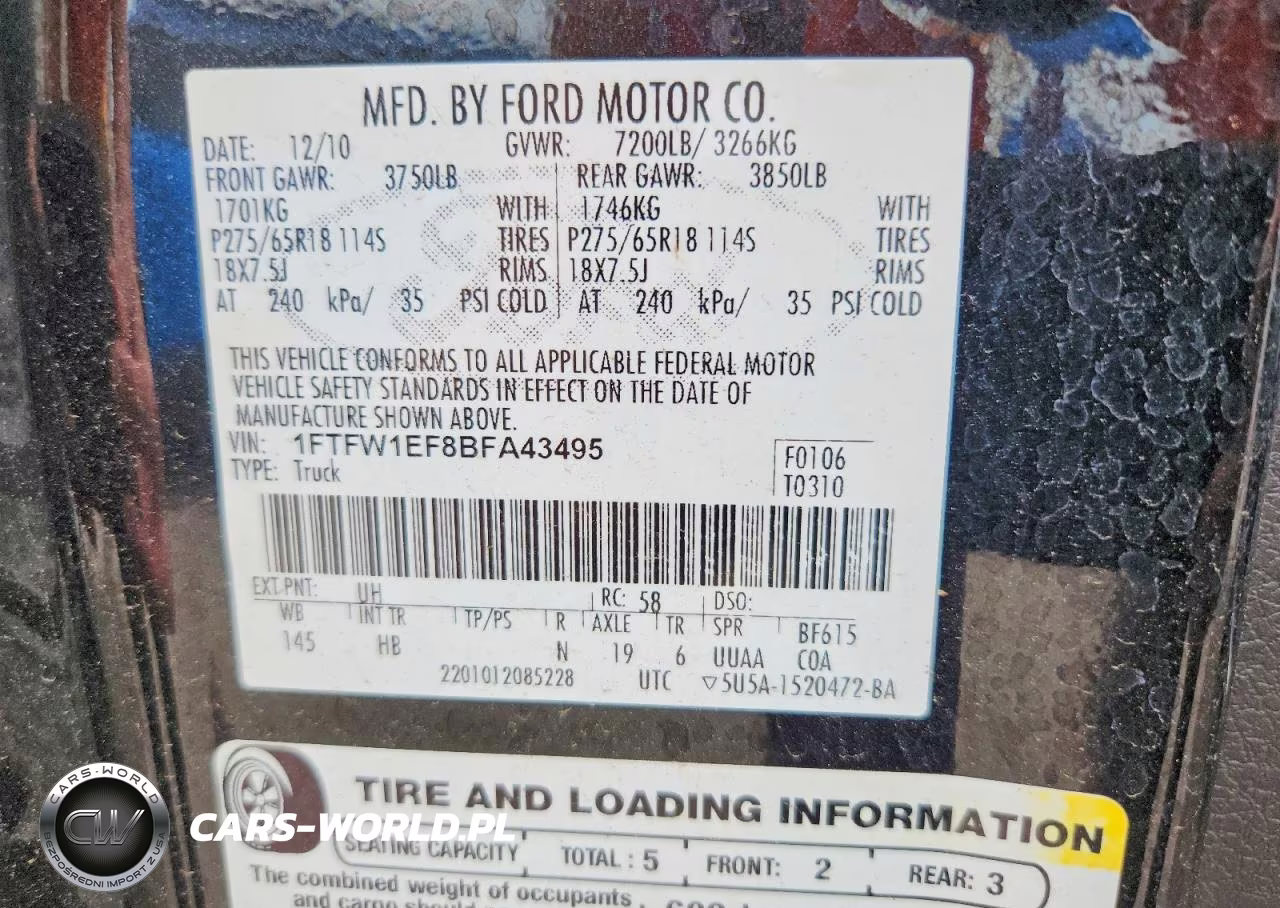 2011 Ford F150 Supercrew VIN:1FTFW1EF8BFA43495 - 12