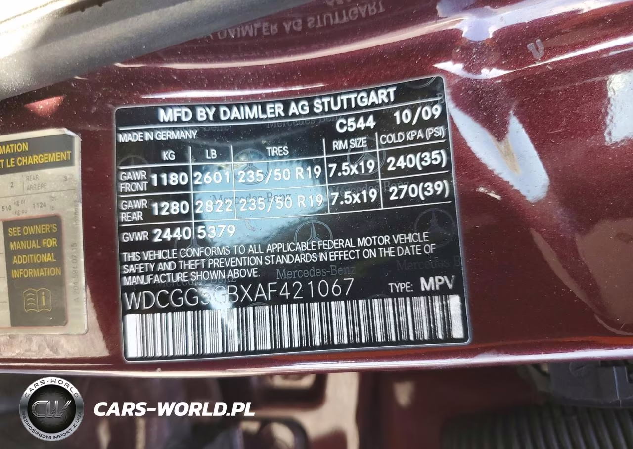 2010 Mercedes-Benz Glk 350 VIN:WDCGG5GBXAF421067 - 12