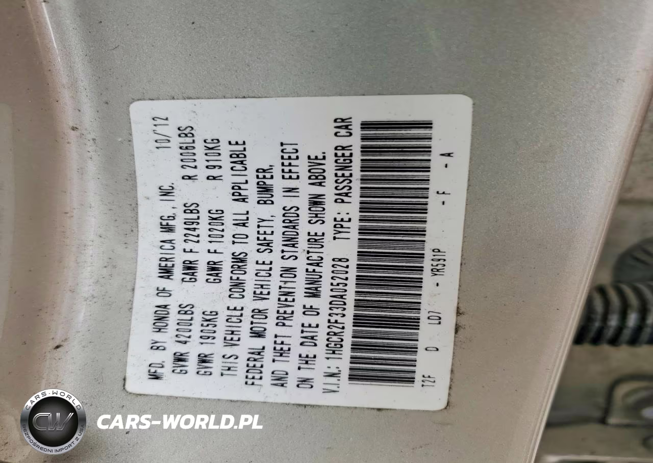 2013 Honda Accord Lx VIN:1HGCR2F33DA052028 - 13