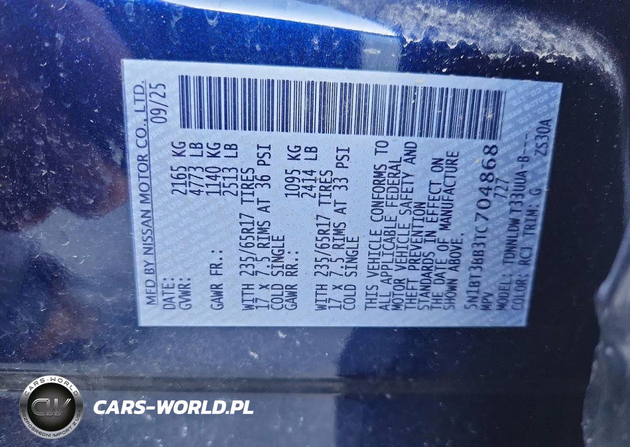 2026 Nissan Rogue Sv VIN:5N1BT3BB3TC704868 - 13