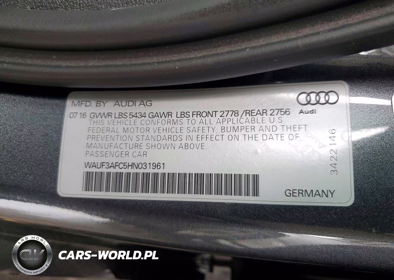 2017 Audi A6 Competition Prestige VIN:WAUF3AFC5HN031961 - 12