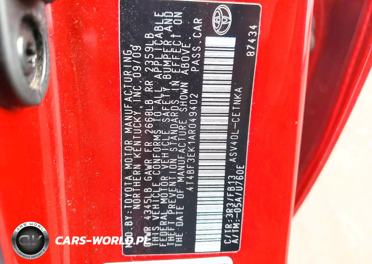 2010 Toyota Camry Le VIN:4T4BF3EK1AR049402 - 12