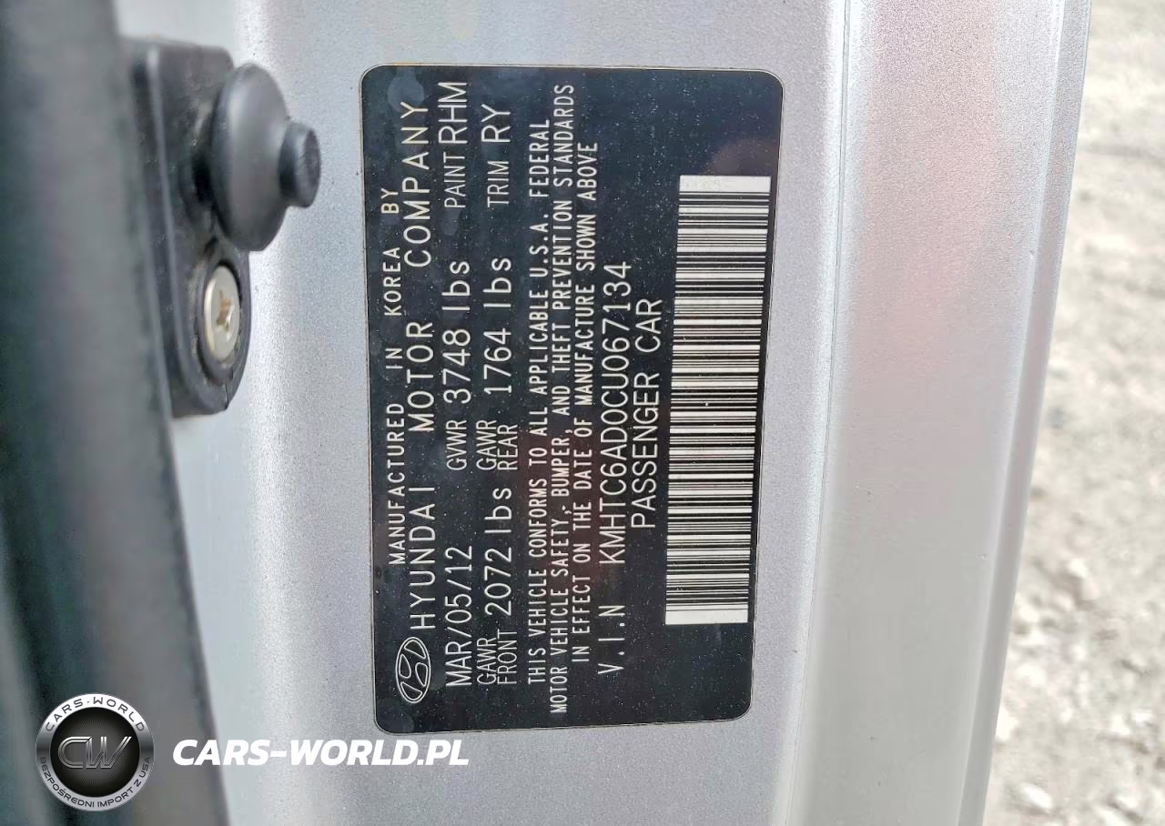 2012 Hyundai Veloster Base VIN:KMHTC6AD0CU067134 - 12