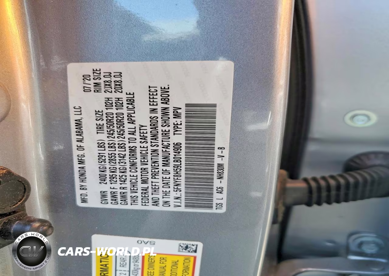 2020 Honda Passport Exl VIN:5FNYF8H59LB014906 - 12