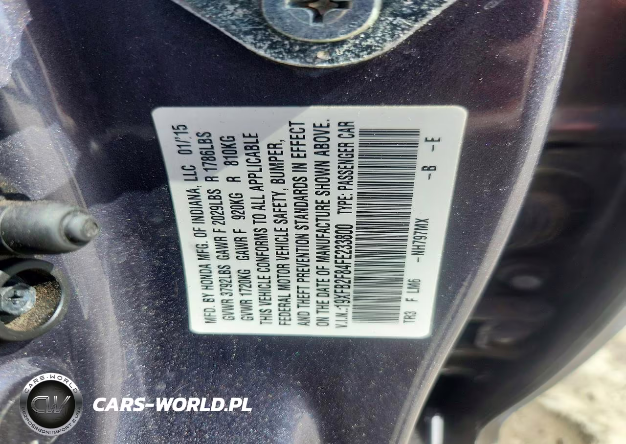 2015 Honda Civic Ex VIN:19XFB2F84FE233800 - 12