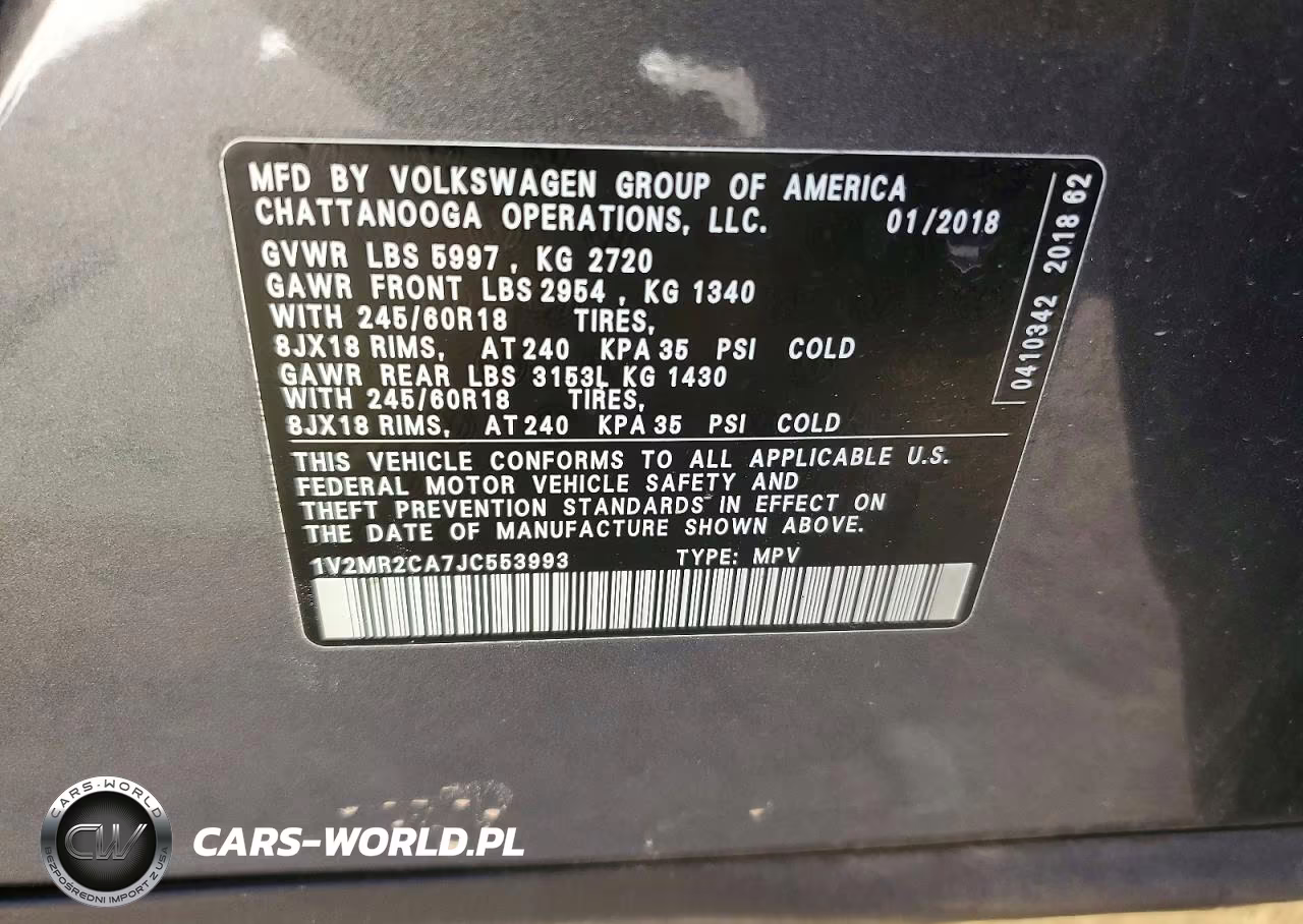 2018 Volkswagen Atlas Sel VIN:1V2MR2CA7JC553993 - 13