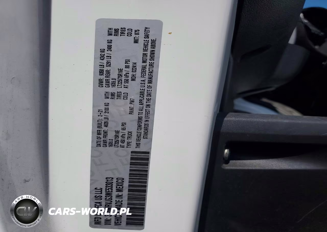 2021 Ram Promaster 3500 Delivery Van VIN:3C6MRVJG3ME533013 - 13
