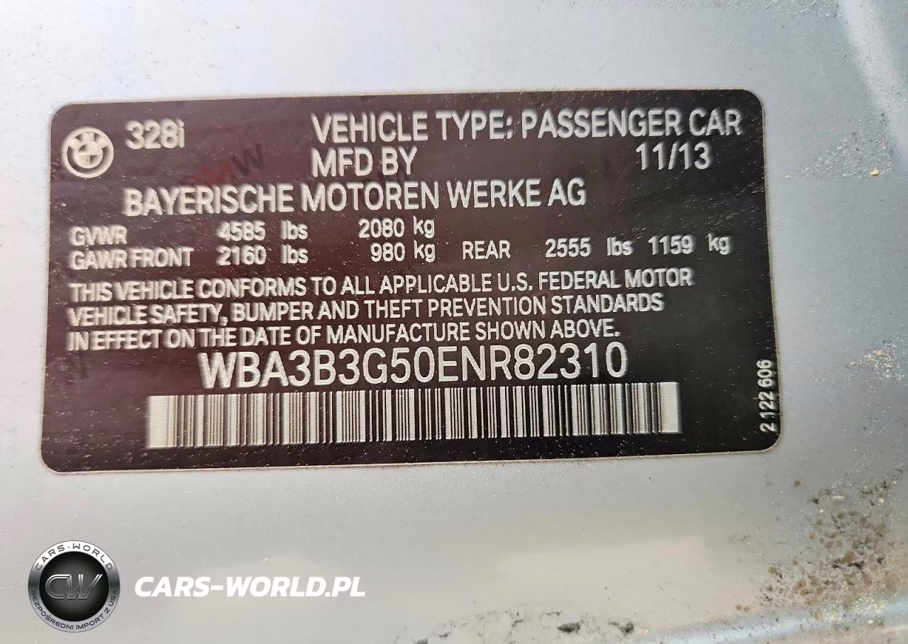 2014 BMW 328 Xi VIN:WBA3B3G50ENR82310 - 12