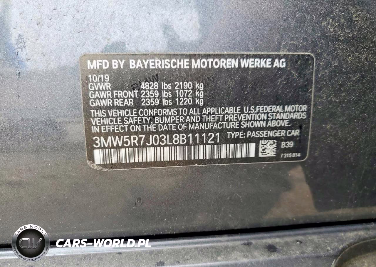2020 BMW 330Xi VIN:3MW5R7J03L8B11121 - 12