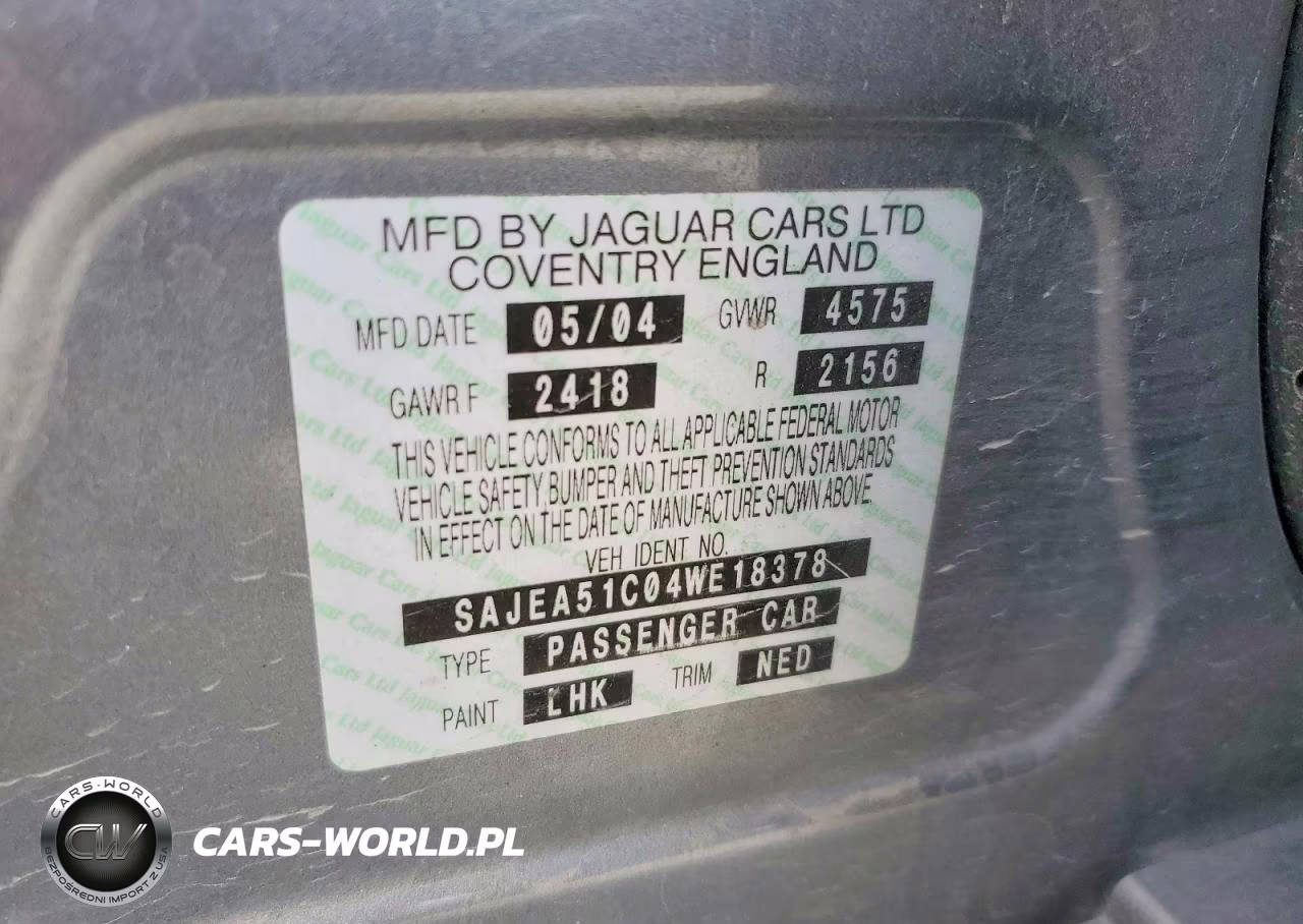 2004 Jaguar X-Type 3.0 VIN:SAJEA51C04WE18378 - 12
