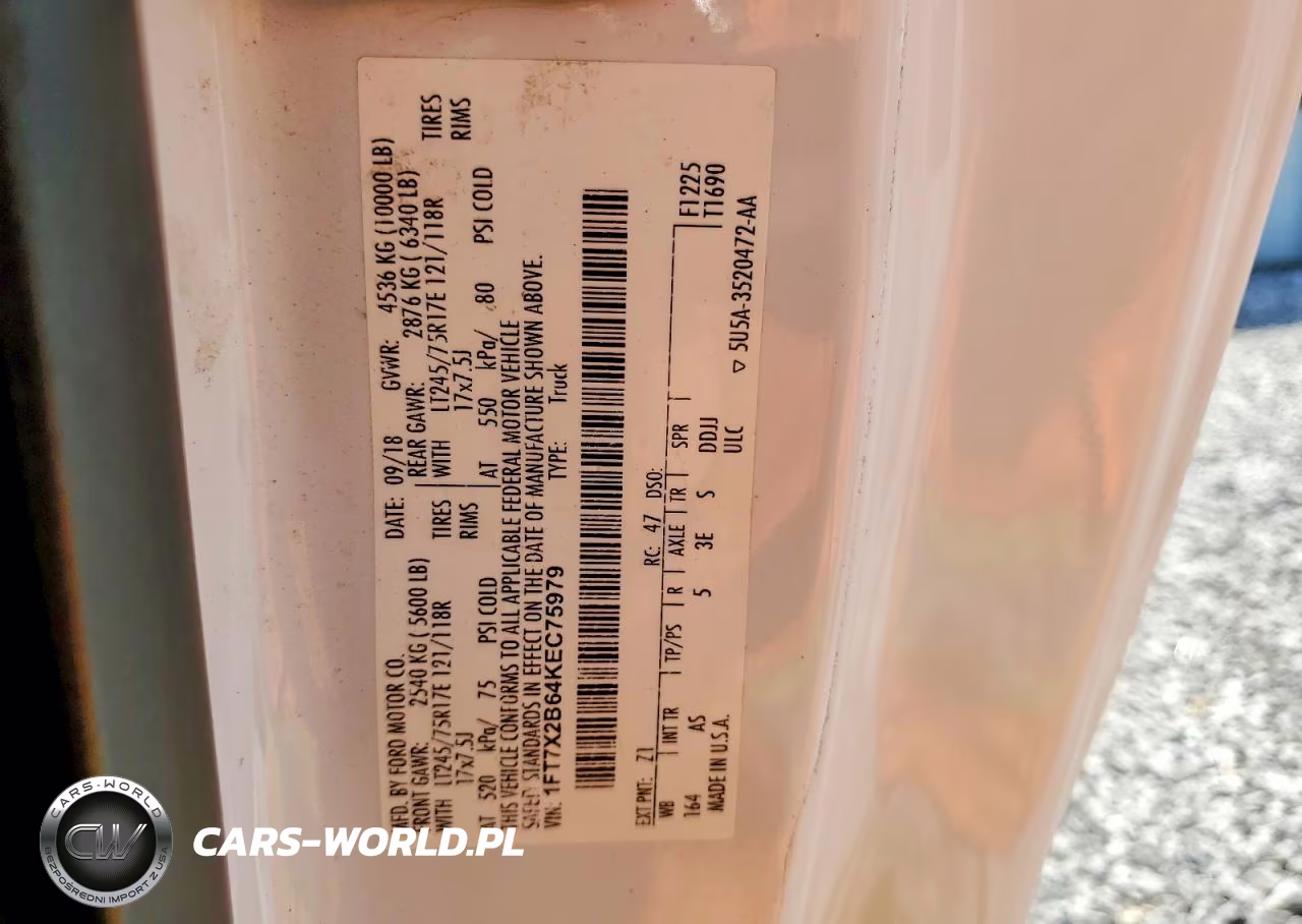 2019 Ford F250 Super Duty VIN:1FT7X2B64KEC75979 - 12