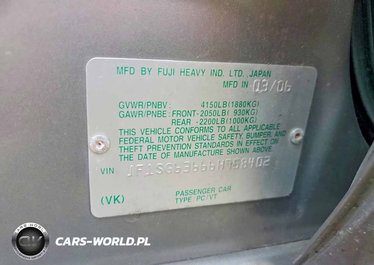 2006 Subaru Forester 2.5X VIN:JF1SG63666H758402 - 13
