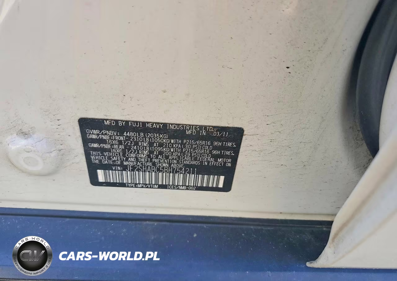 2011 Subaru Forester 2.5X VIN:JF2SHABC5BH754211 - 12