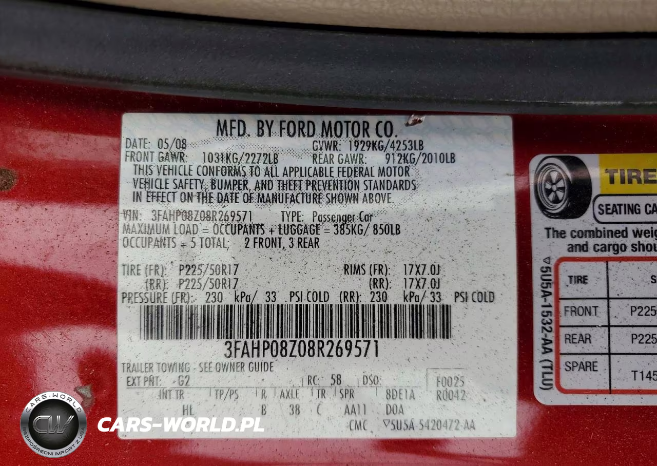 2008 Ford Fusion Sel VIN:3FAHP08Z08R269571 - 12