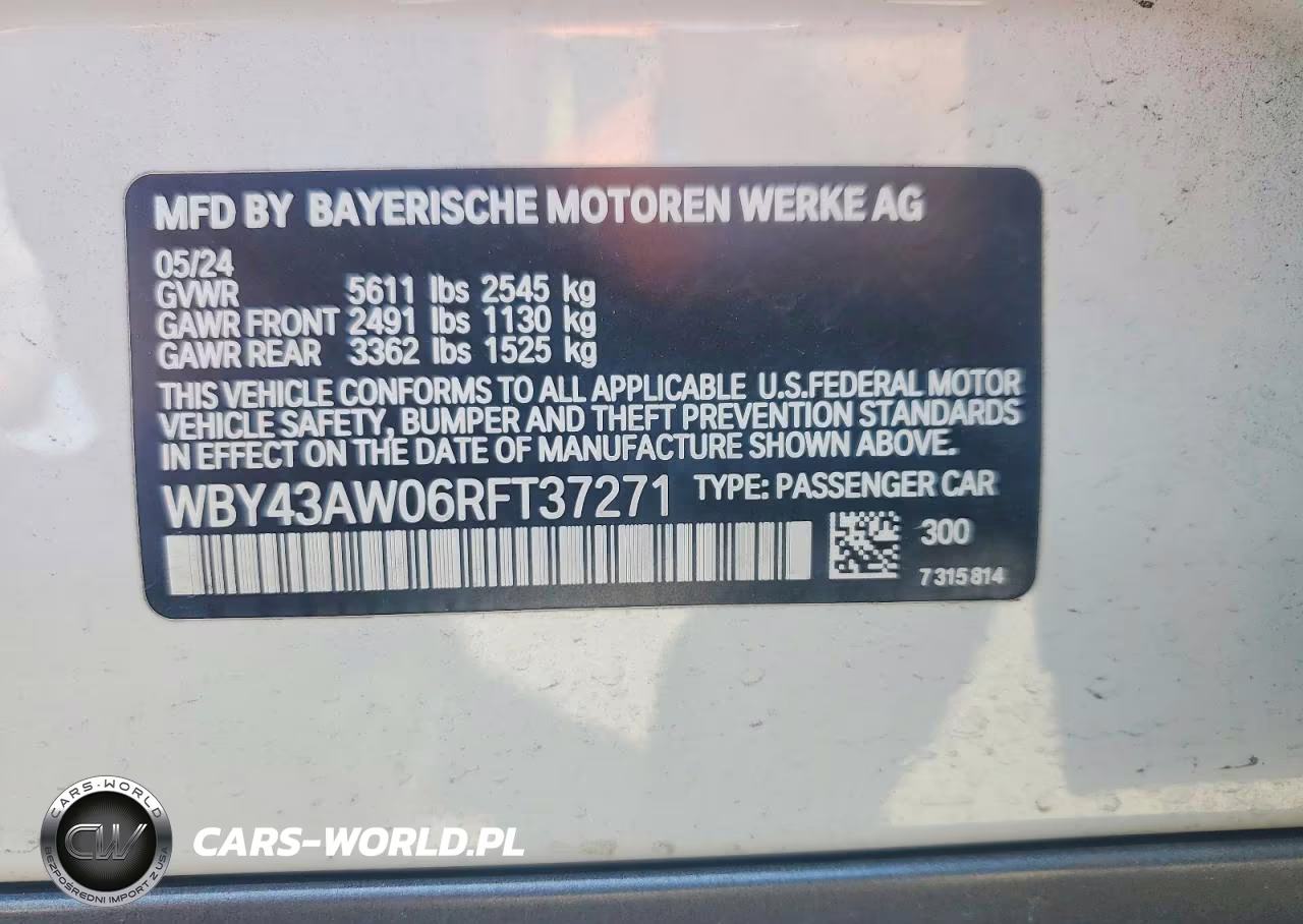 2024 BMW I4 Edrive 35 VIN:WBY43AW06RFT37271 - 12