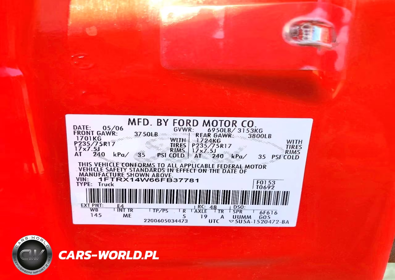 2006 Ford F150 VIN:1FTRX14W66FB37781 - 12