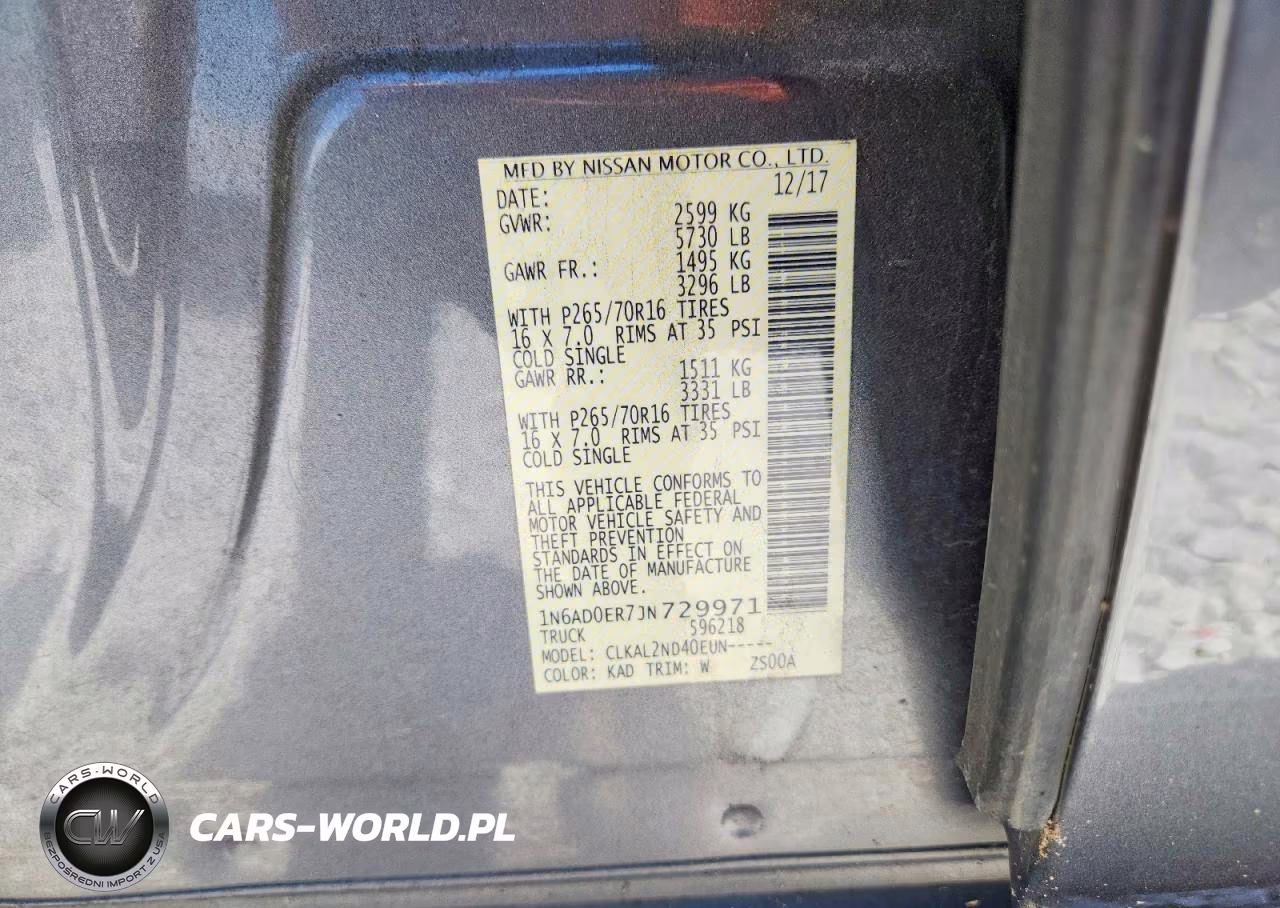 2018 Nissan Frontier Sv VIN:1N6AD0ER7JN729971 - 12