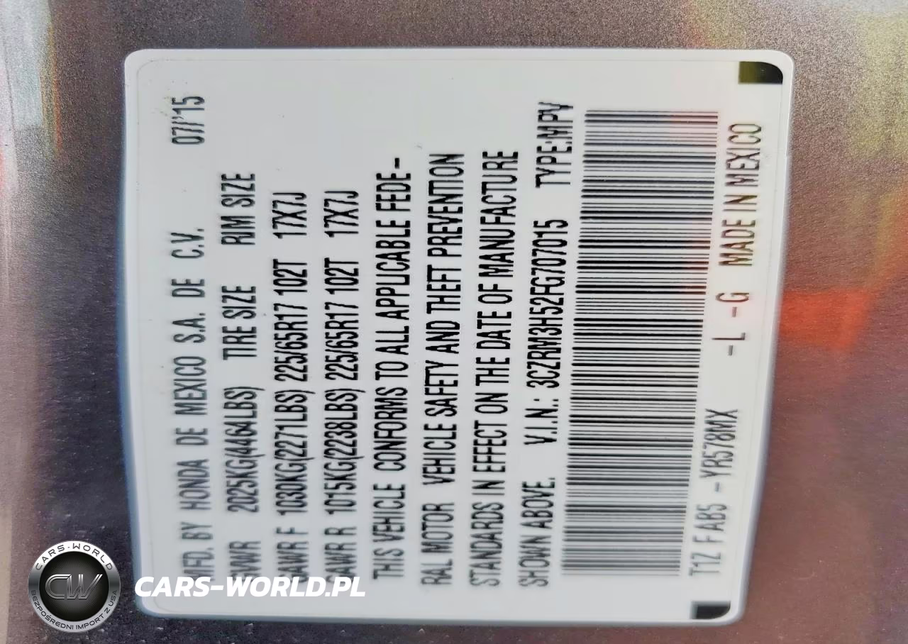 2015 Honda Crv VIN:3CZRM3H52FG707015 - 13
