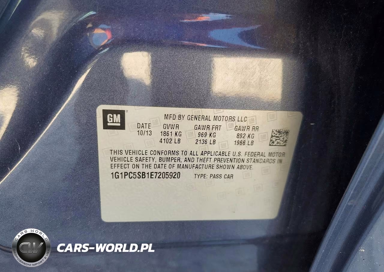 2014 Chevrolet Cruze Lt VIN:1G1PC5SB1E7205920 - 12