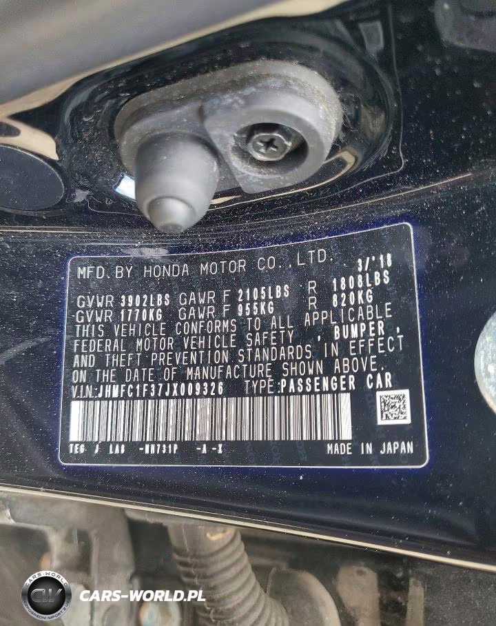 2018 Honda Civic Ex VIN:JHMFC1F37JX009326 - 12