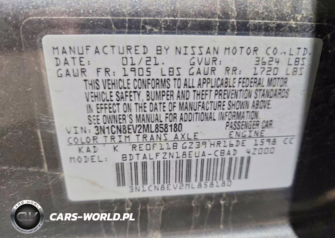 2021 Nissan Versa Sv VIN:3N1CN8EV2ML858180 - 13