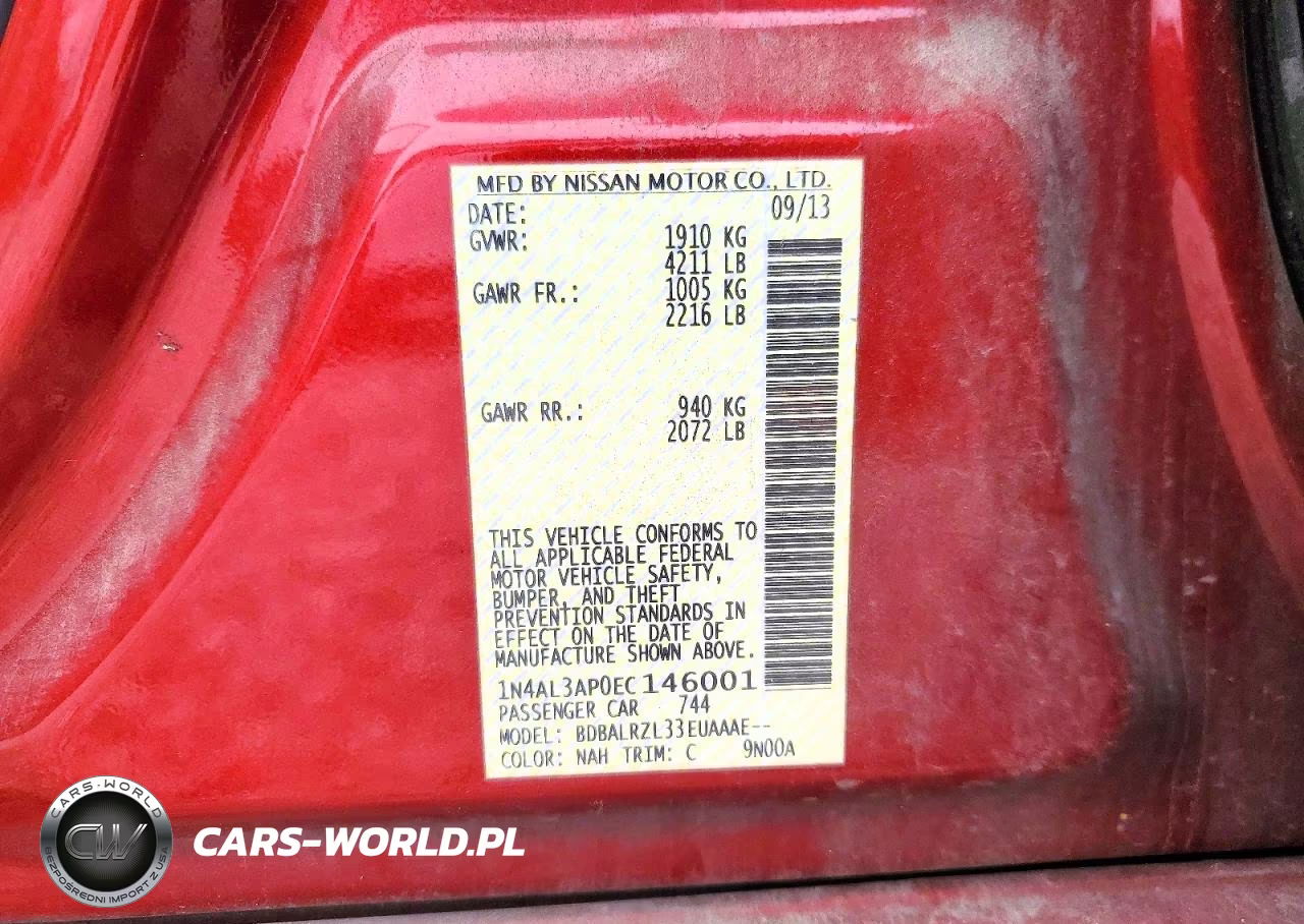 2014 Nissan Altima 2.5 S VIN:1N4AL3AP0EC146001 - 12