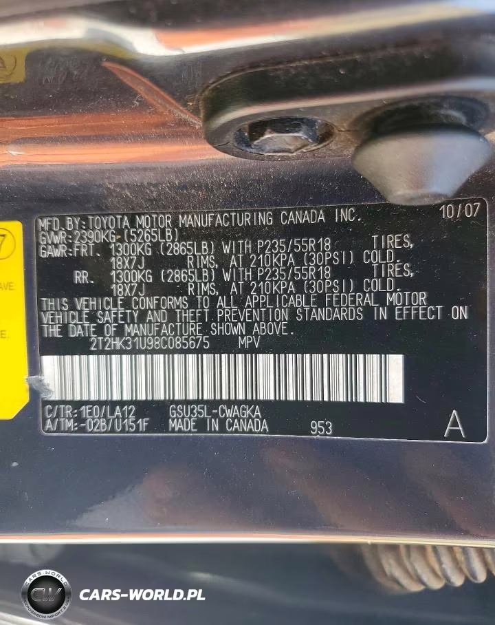 2008 Lexus Rx 350 VIN:2T2HK31U98C085675 - 12