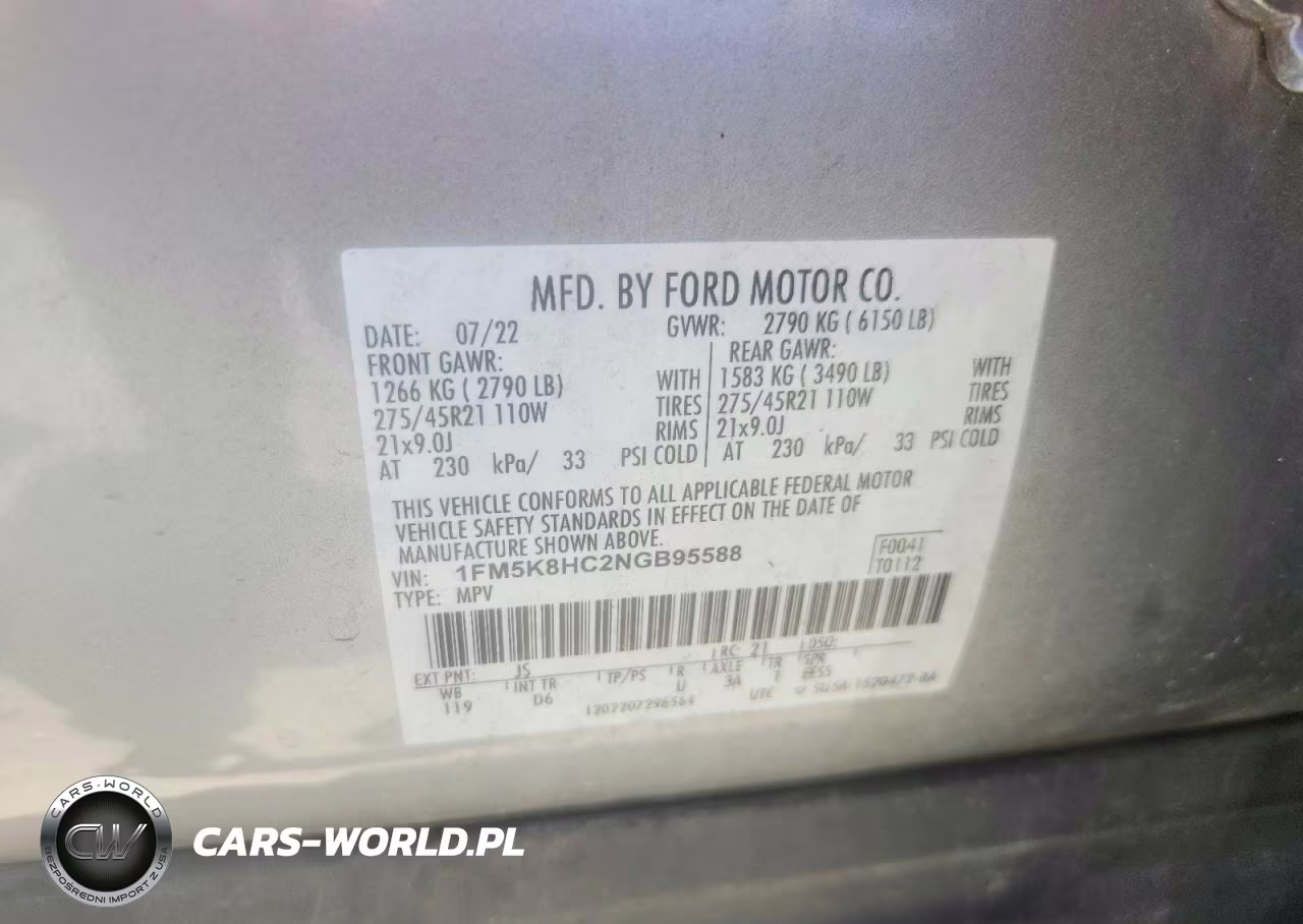 2022 Ford Explorer Platinum VIN:1FM5K8HC2NGB95588 - 13