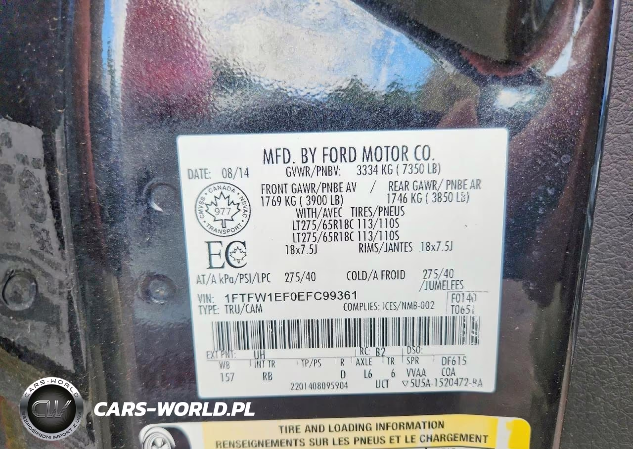 2014 Ford F150 Supercrew VIN:1FTFW1EF0EFC99361 - 12