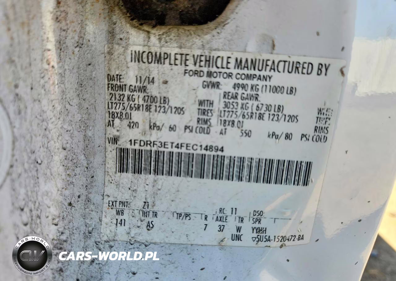 2015 Ford F350 Super Duty VIN:1FDRF3ET4FEC14894 - 12