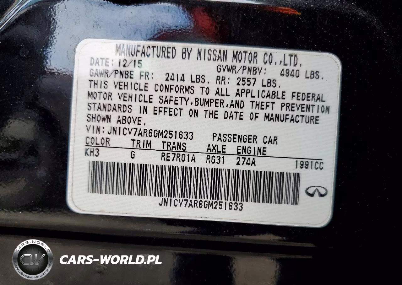 2016 Infiniti Q50 2.0T Premium VIN:JN1CV7AR6GM251633 - 12