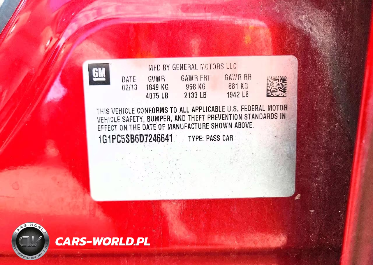 2013 Chevrolet Cruze Lt VIN:1G1PC5SB6D7246641 - 12