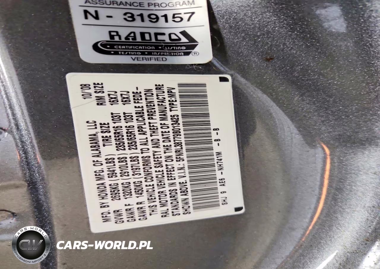 2009 Honda Odyssey Exl VIN:5FNRL38779B013425 - 13