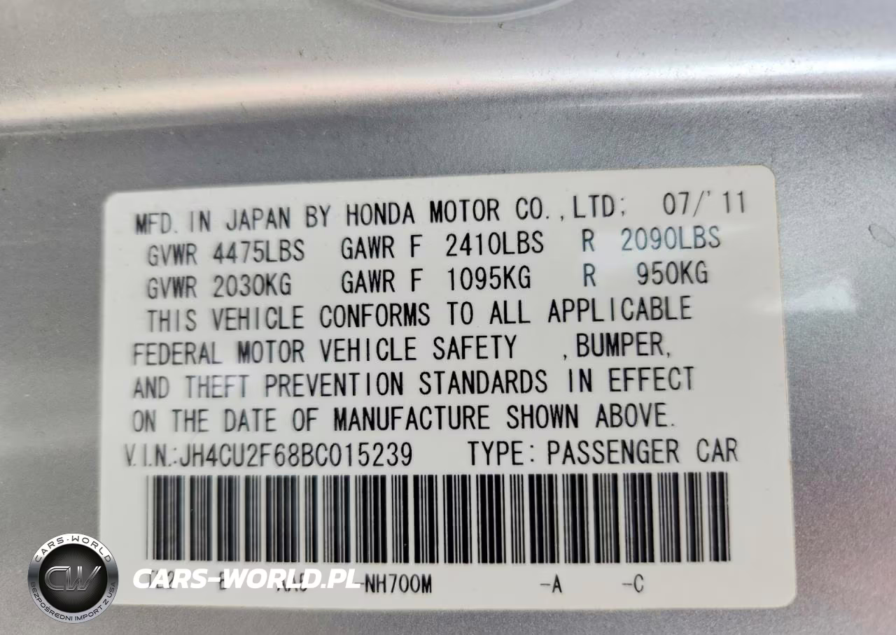 2011 Acura Tsx VIN:JH4CU2F68BC015239 - 12