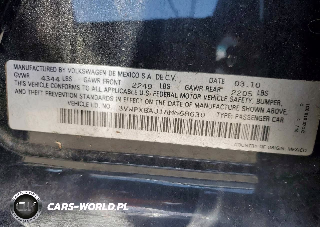 2010 Volkswagen Jetta Se VIN:3VWPX8AJ1AM668630 - 13