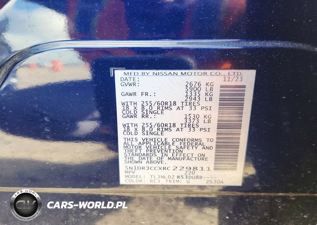 2024 Nissan Pathfinder Sl 4Wd VIN:5N1DR3CCXRC229811 - 12