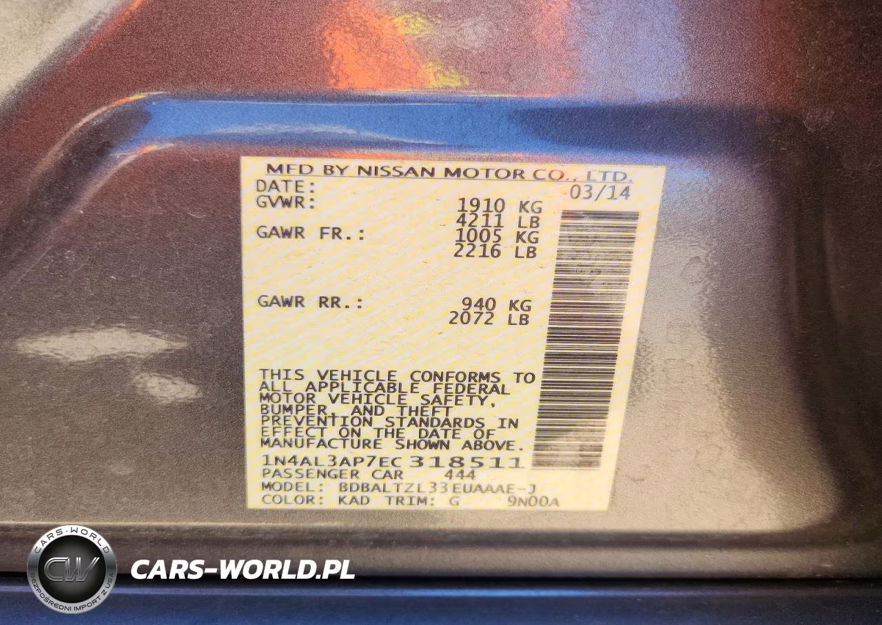 2014 Nissan Altima 2.5 Sv VIN:1N4AL3AP7EC318511 - 12