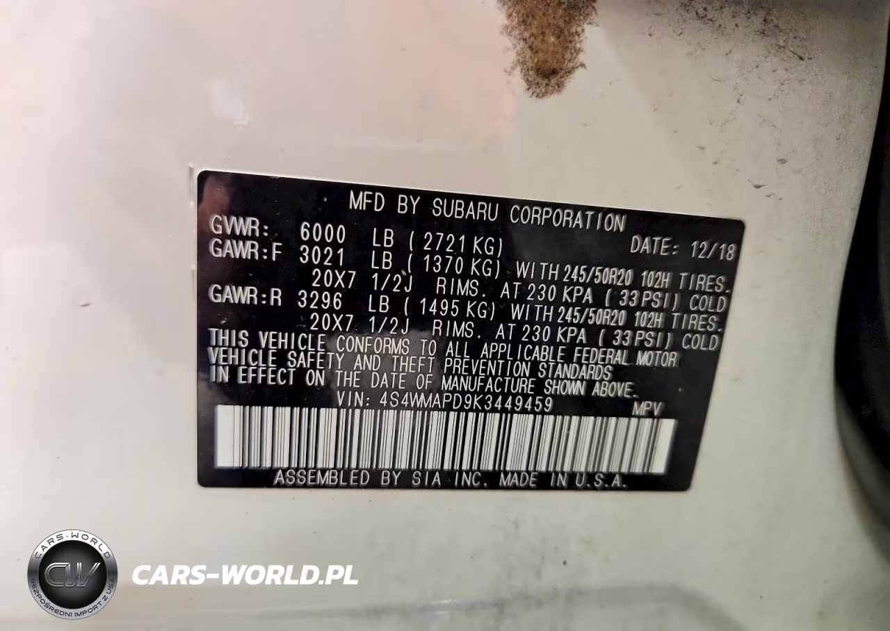 2019 Subaru Ascent Limited VIN:4S4WMAPD9K3449459 - 14