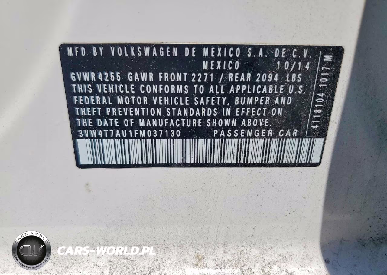 2015 Volkswagen Gti VIN:3VW4T7AU1FM037130 - 12