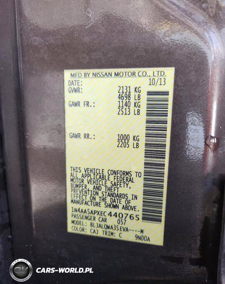 2014 Nissan Maxima 3.5 S VIN:1N4AA5APXEC440765 - 12