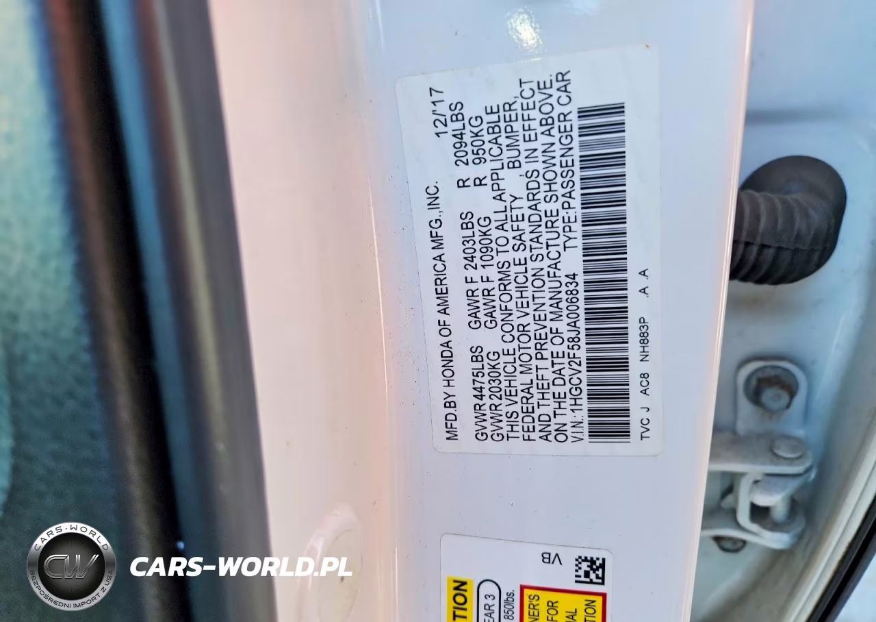 2018 Honda Accord Exl VIN:1HGCV2F58JA006834 - 12