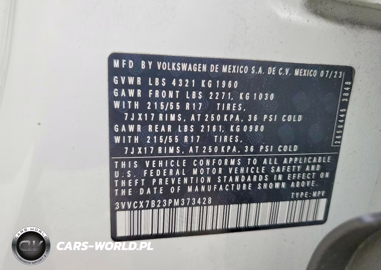 2023 Volkswagen Taos S VIN:3VVCX7B23PM373428 - 12