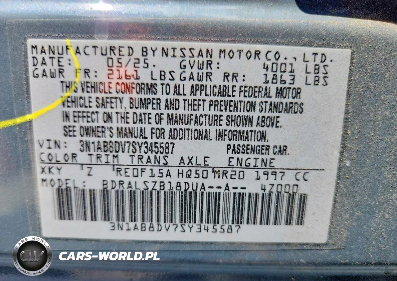 2025 Nissan Sentra Sr VIN:3N1AB8DV7SY345587 - 13