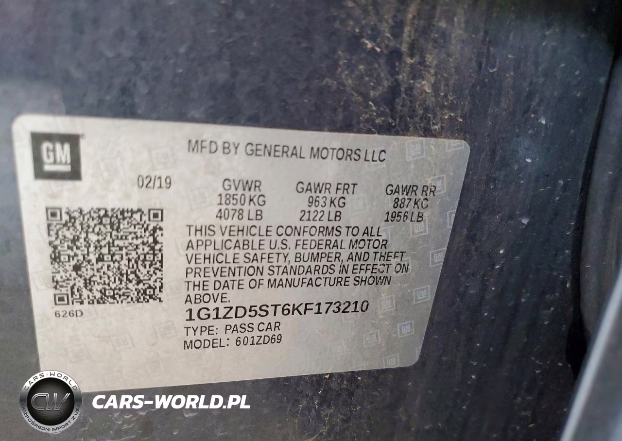 2019 Chevrolet Malibu Lt VIN:1G1ZD5ST6KF173210 - 12