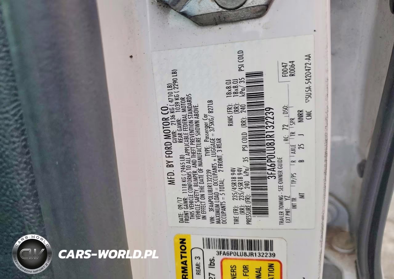 2018 Ford Fusion Se Hybrid VIN:3FA6P0LU8JR132239 - 12